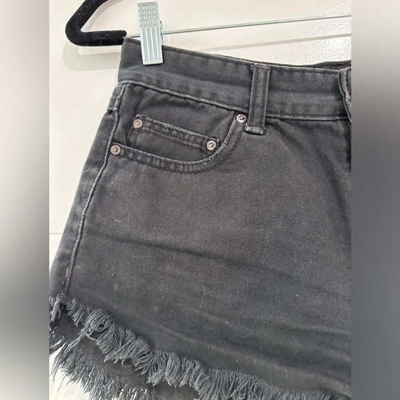 Free People We The Free Black High Waisted Denim Cutoff Shorts | Size 26 - Picture 9 of 13